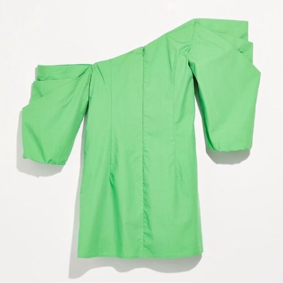 Mare Mare X Free People Carlie Tunic Puff Sleeve Asymmetric Green Mini Dress S - Picture 6 of 12